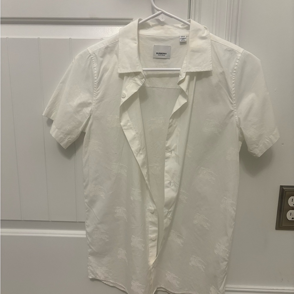 Burberry Cream Short Sleeve Shirt
